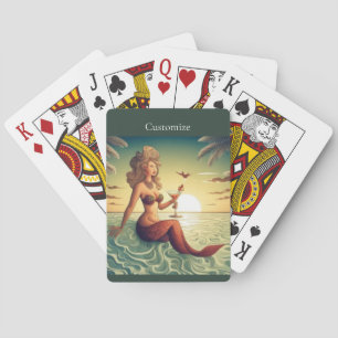 Classy Martini Mermaid Thunder_Cove Playing Cards