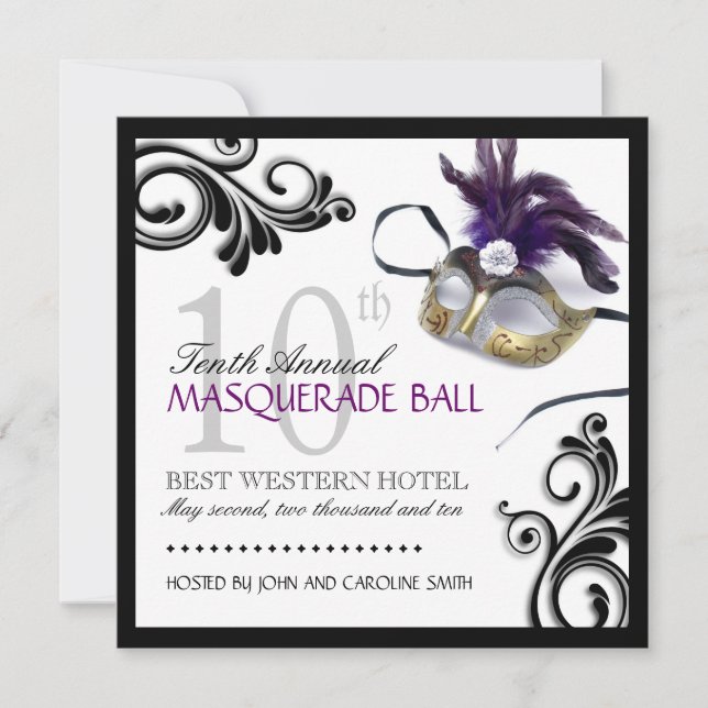 Classy Masquerade Invitation (Front)