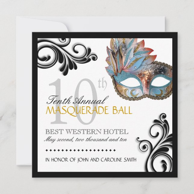 Classy Masquerade Invitation (Front)