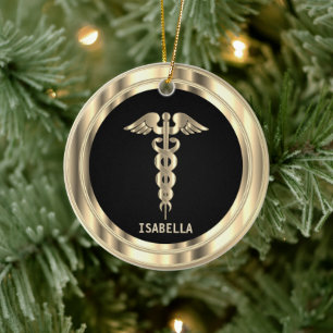 Classy Medical 👨⚕️ - Black and Gold Ceramic Ornament