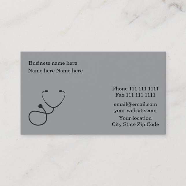 Classy Medical  Business Card (Front)