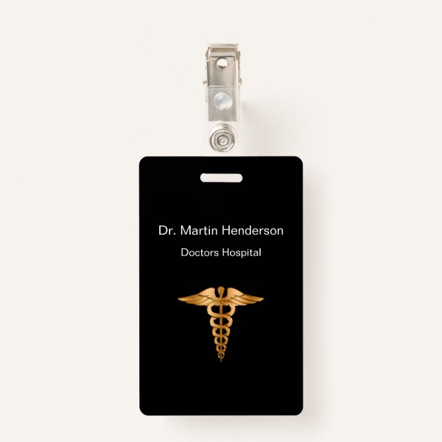 Classy Medical Office ID Badge (Back with Clip)