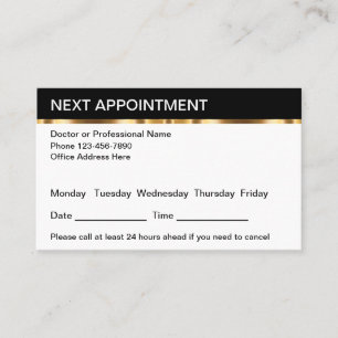 Classy Medical Professional Appointment Template Business Card