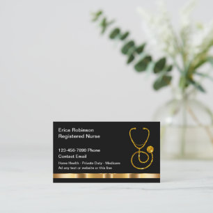 Classy Medical Registered Nurse Business Cards 