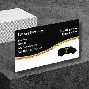 Classy Medical Transport Business Cards