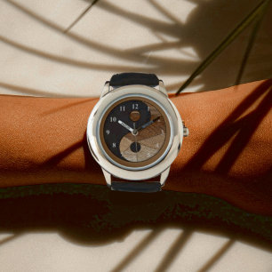 Classy Meditation Bamboo Yin Yang Watch