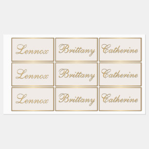 Classy Metallic Gold Personalised Kid's Ivory