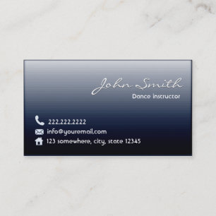 Classy Midnight Blue Dance Business Card