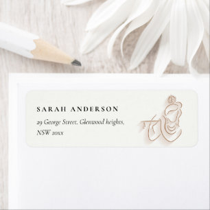 Classy Minimal Gold Krishna Indian Address Return Address Label