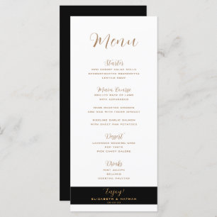 Classy Minimalist Black & Gold Wedding Menu