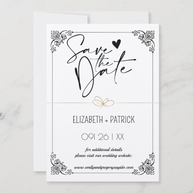 Classy minimalist ,owls in love save the date invitation (Front)