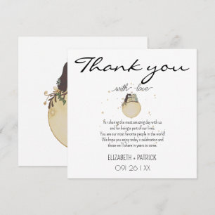 Classy minimalist ,owls in love  thank you card