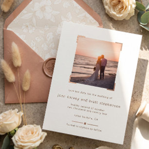 Classy Minimalist Photo Wedding Save the Date