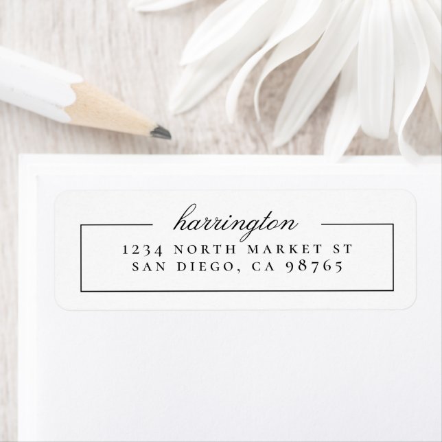 Classy Minimalist Script Family Return Address Label (Insitu)