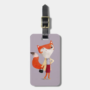 Classy Mod Fox Girl Luggage Tag