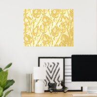 Classy Modern Abstract Leaves Art Pattern Gold