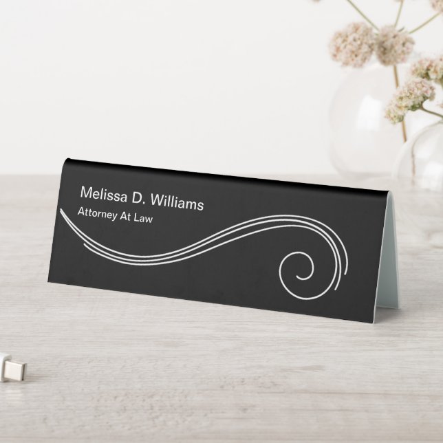 Classy Modern Attorney Office Desk Plaque Design (In SItu (Table))