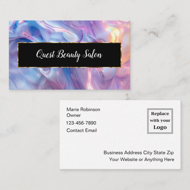 Classy Modern Beauty Salon  Business Card (Front/Back)