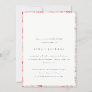 Classy Modern Blush Paisley Typography Baby Shower Invitation