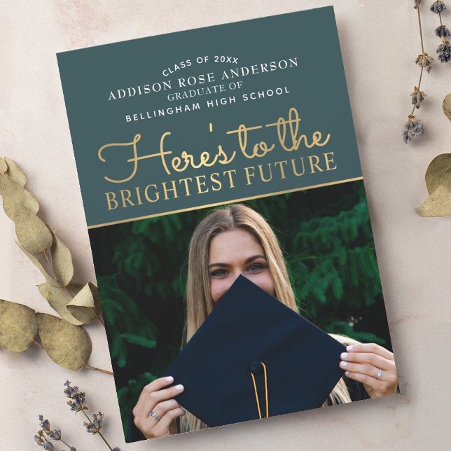 Classy Modern Brightest Future Photo Invitation (Creator Uploaded)