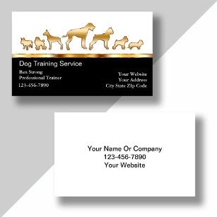 Classy Modern Dog Trainer Business Cards