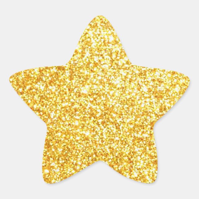 Classy Modern Elegant Blank Gold Glitter Template Star Sticker (Front)