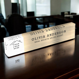 Classy Modern Executive Gold Professional Nameplate