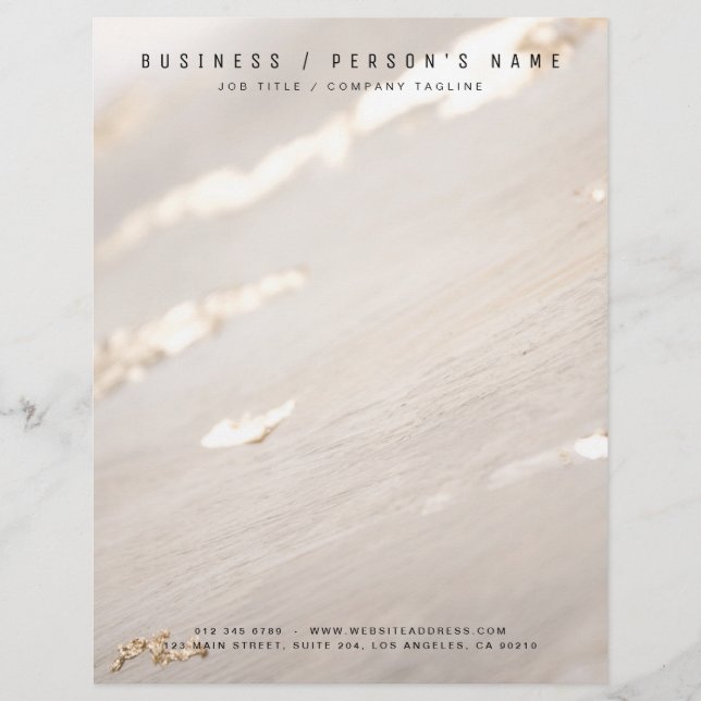Classy Modern Gold Foil Custom Letterhead (Front)