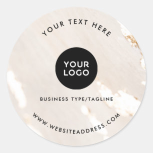 Classy Modern Gold Foil Professional Business Classic Round Sticker