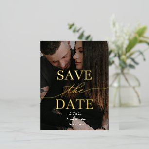 Classy Modern Gold Foil Save the Date Card