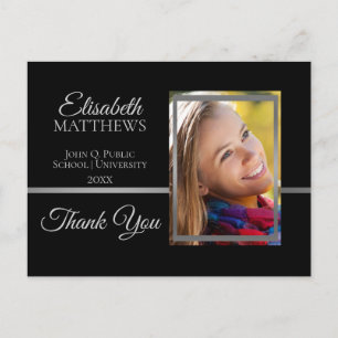 Classy Modern Graduation Name Photo Thank You Postcard
