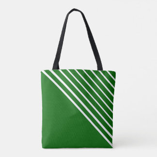 Classy Modern Green Diagonal Stripes Tote Bag