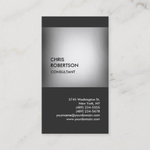 Classy modern grey vertical unique business card