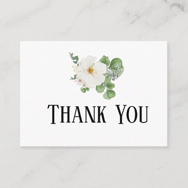 Classy modern minimalist Floral Enclosure Card (Front)