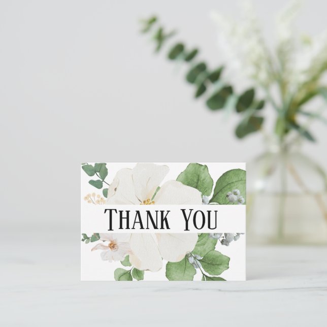 Classy modern minimalist Floral Enclosure Card (Standing Front)