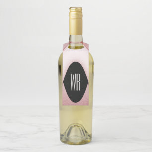 Classy Modern Monogrammed Design Bottle Tag