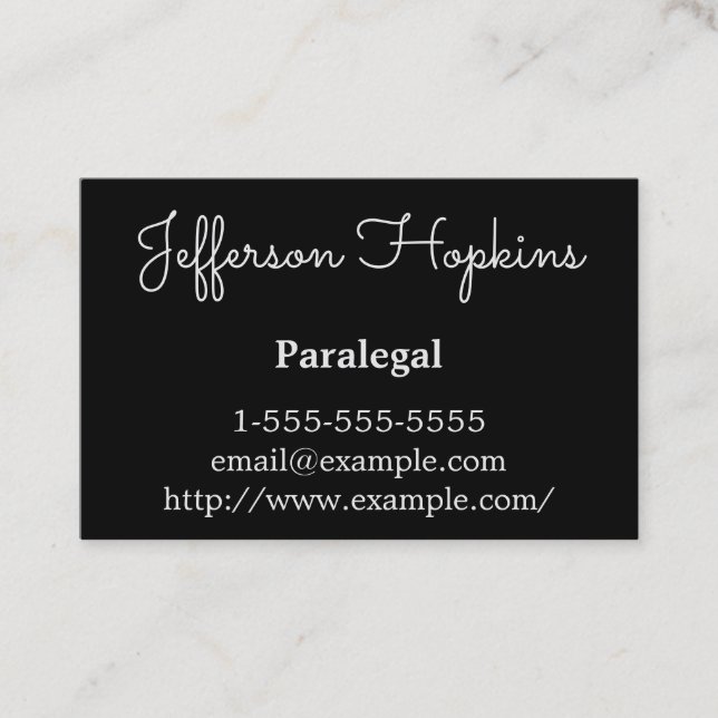 Classy & Modern Paralegal Business Card (Front)