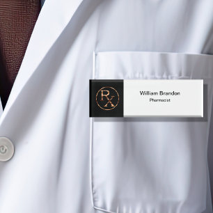Classy Modern Pharmacist Theme Name Tag
