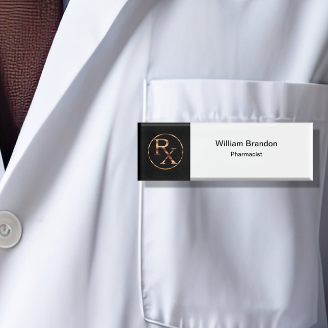 Classy Modern Pharmacist Theme Name Tag (Creator Uploaded)