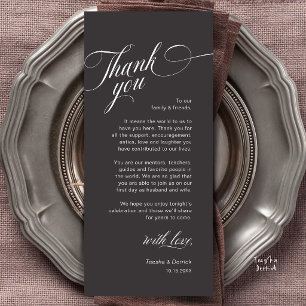 Classy Modern Wedding Place Setting Thank You Card