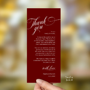 Classy Modern Wedding Place Setting Thank You Card