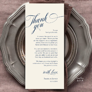 Classy Modern Wedding Place Setting Thank You Card