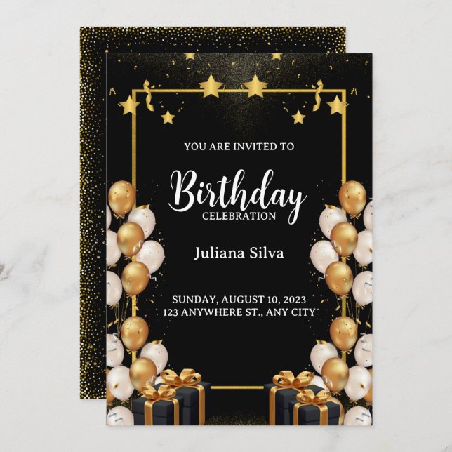 Classy Moments Birthday Celebration Invitation (Front/Back)