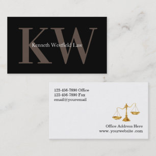 Classy Monogram Attorney Double Side Business Card