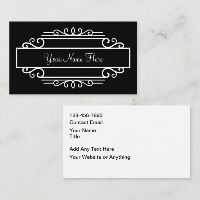 Classy Monogram Elegant Business Cards (Front/Back)