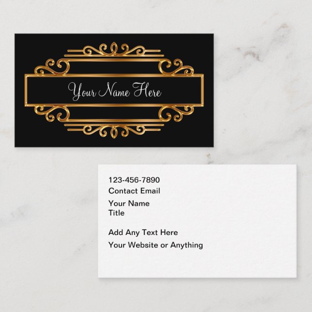 Classy Monogram Elegant Business Cards (Front/Back)