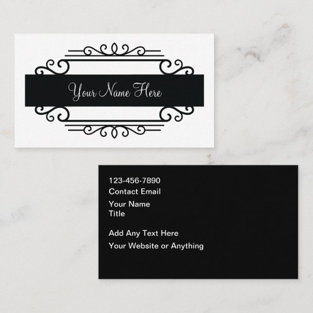 Classy Monogram Elegant Business Cards (Front/Back)