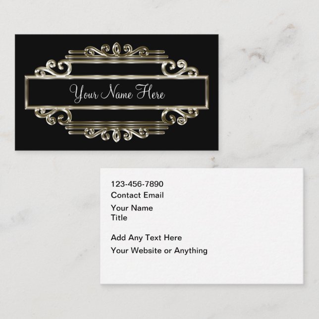 Classy Monogram Elegant Business Cards (Front/Back)