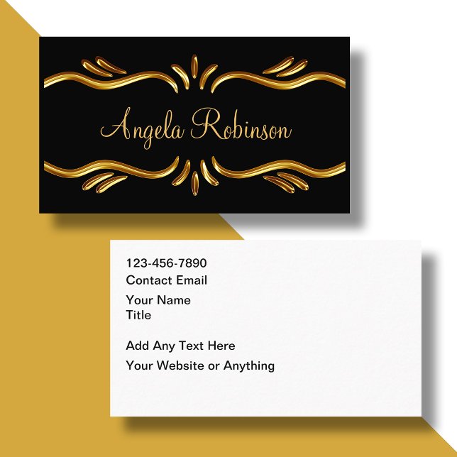 Classy Monogram Gold Tone Business Cards (Creator Uploaded)