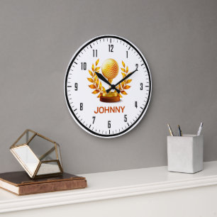 Classy Monogram   Golf Sport Gifts Large Clock